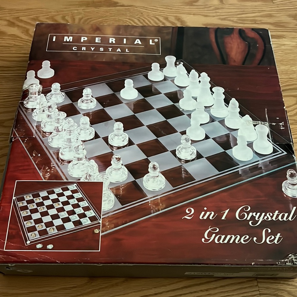 2 in 1 Crystal Game Set. Chess & Checkers